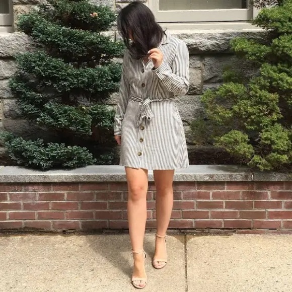 Abercrombie & Fitch Dresses & Skirts - Abercrombie & Fitch Blue & White Striped Shirt Dress